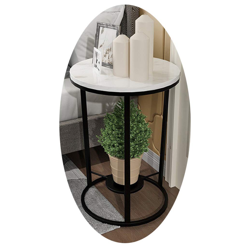 Table d'appoint de canapé ronde avec étagère de rangement et petites tables basses