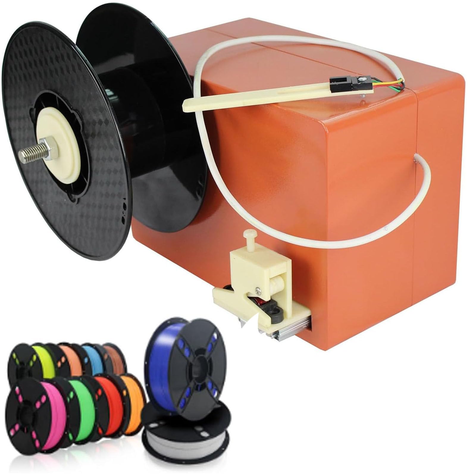 JozyJul Automatic Filament Extruder for 3D Printers, Electric Winder with Adjustable Speed ​​300-650mm/min, Desktop PET Bottle Filament Recycler Fiberwinder