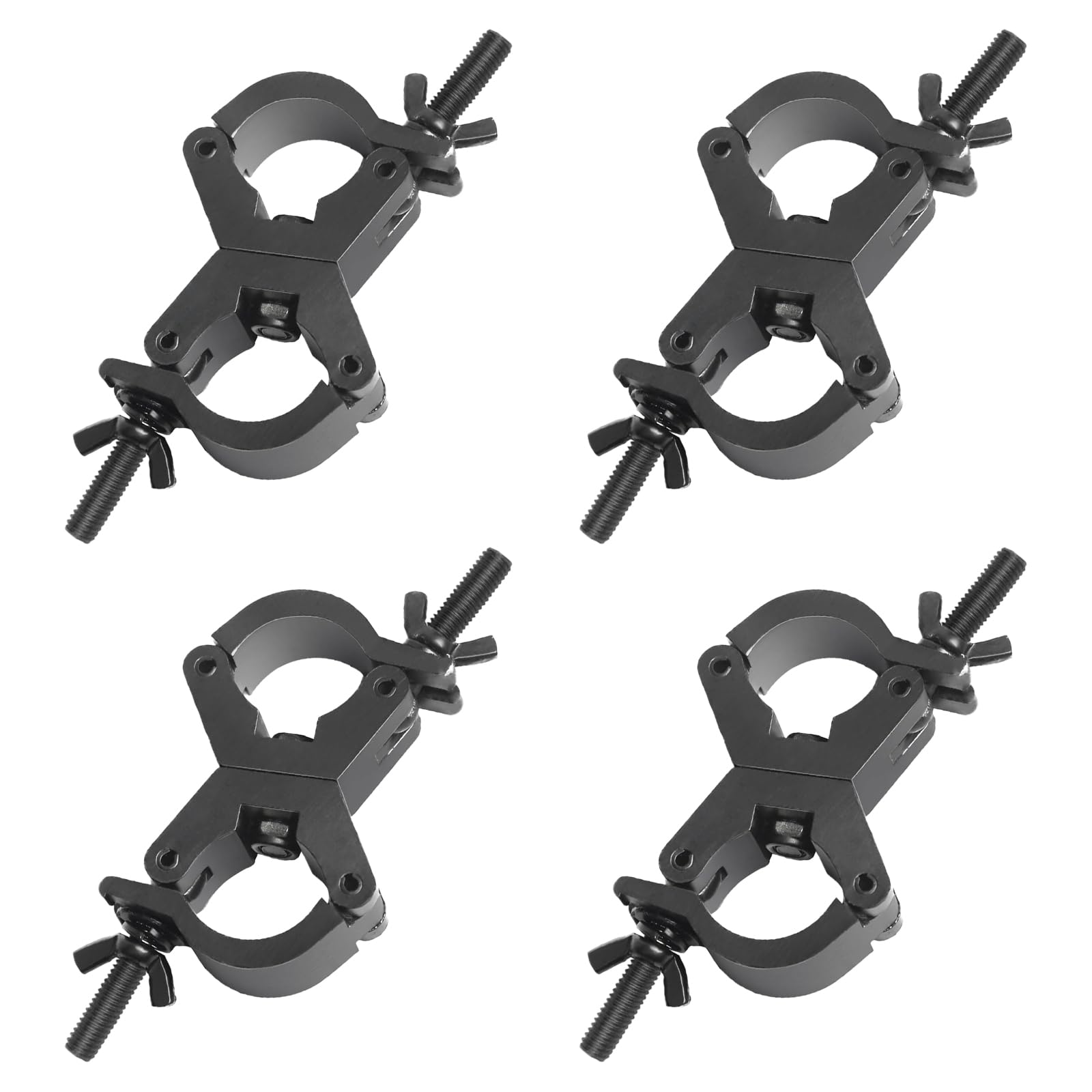 4Pack Stage Lighting Clamps for Truss Clamp for Lights 29-35mm Swivel Double Coupler Clamps for Lighting Truss Load 80kg Dual Swivel Scaffolding Clamp Hook for Scaffold