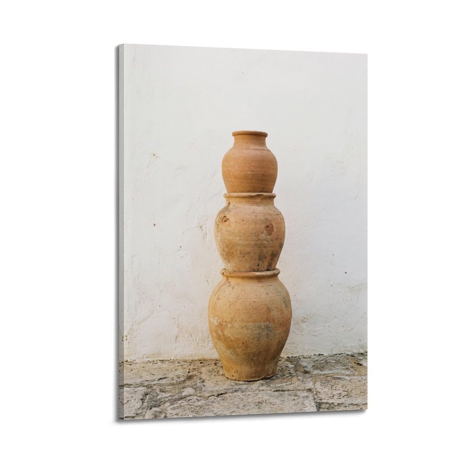 FQNYR Mediterranean Life Photo Vessel Stack Balance Poster Painting Canvas Wall Art Print20x30inch(50x75cm) Frame-style