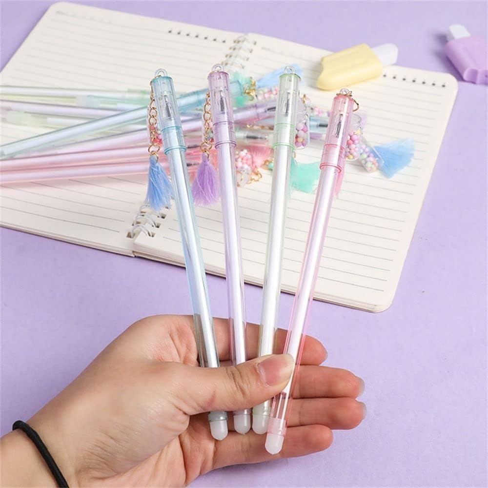 1Pc Random Color Gel Pen Pendant Pen Cute Drifting Bottle Bear Pendant Gel Pen Stationery Sweet Lovely Erasable — view 5