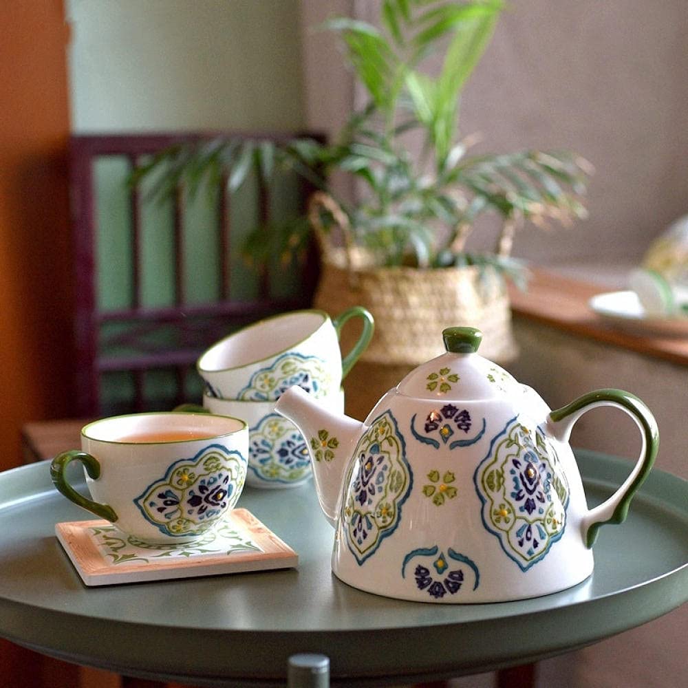 Czajniczek Zaparzacz Do Herbaty Czajniczek Ekspres Do Herbaty 650Ml Ręcznie Malowane Japoński Styl Mały Świeży Kwiat Herbata Zestaw Herbaty Owoc Zestaw Herbaty Afternoon Retro Literacki Kubek Herbaty