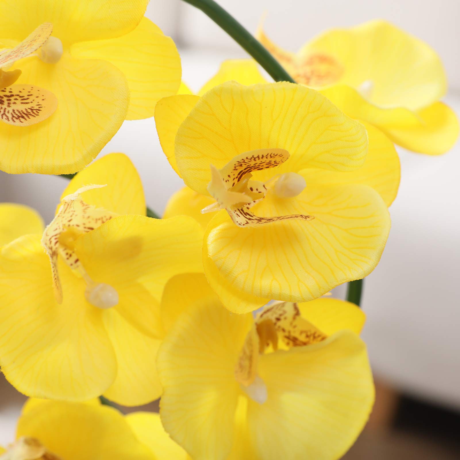 Künstliche Phalaenopsis-Orchidee, 38,1 cm hoch, aus Seide, Blumenarrangements (gelb)