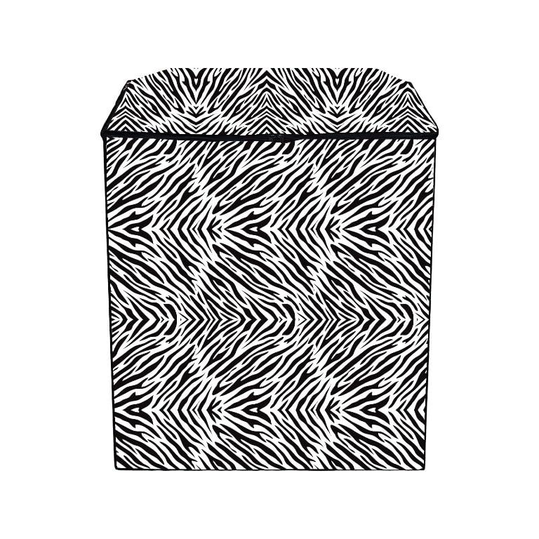 Image of PVC Printed Semi Automatic Washing Machine Cover Compatible For Samsung, Lg, Whirlpool 6Kg, 6.2Kg, 6.5Kg, 7Kg, 7.2Kg, 7.5Kg, 8kg, 8.5kg | Waterproof & Dustproof Cover, Zebra Black.
