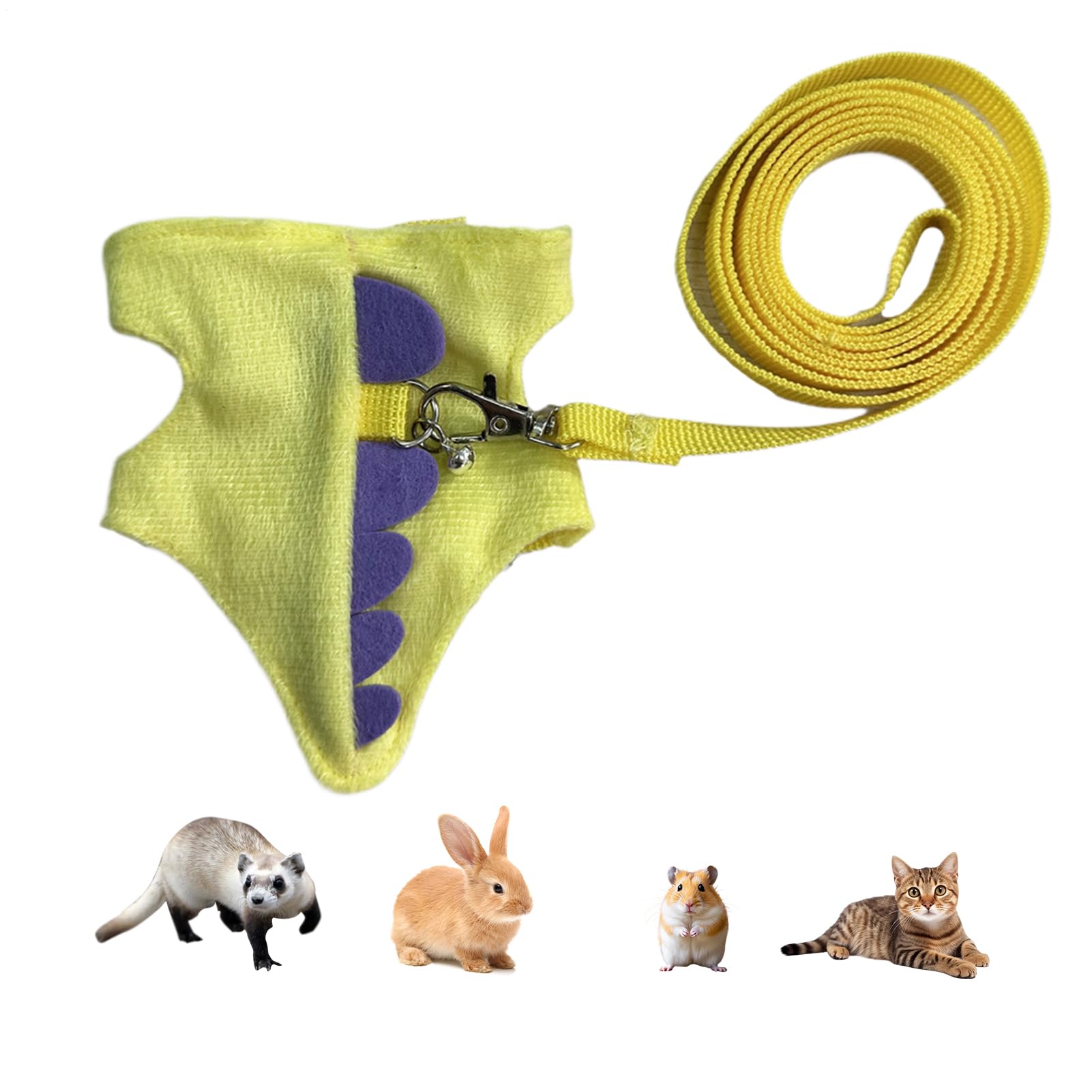 Hamster Harness - Adjustable Small Bunny Harness and Leashes Set - Soft Comfortable Small Pets Clothes Ferret Stuff for Kittens Chinchilla Outdoor Adventure Party