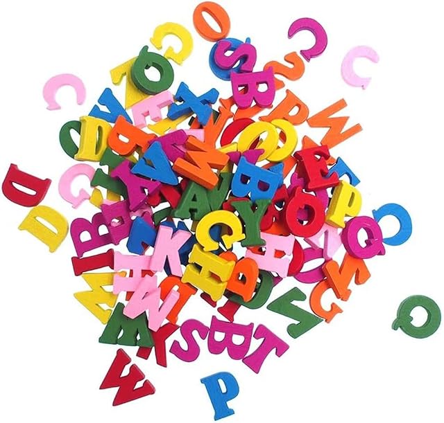 100Pcs Small Mini Wooden Letter Game Colorful Alphabet for DIY Craft Letters A-Z Home Decor Kids Early Educational Toy Learning Toys Games