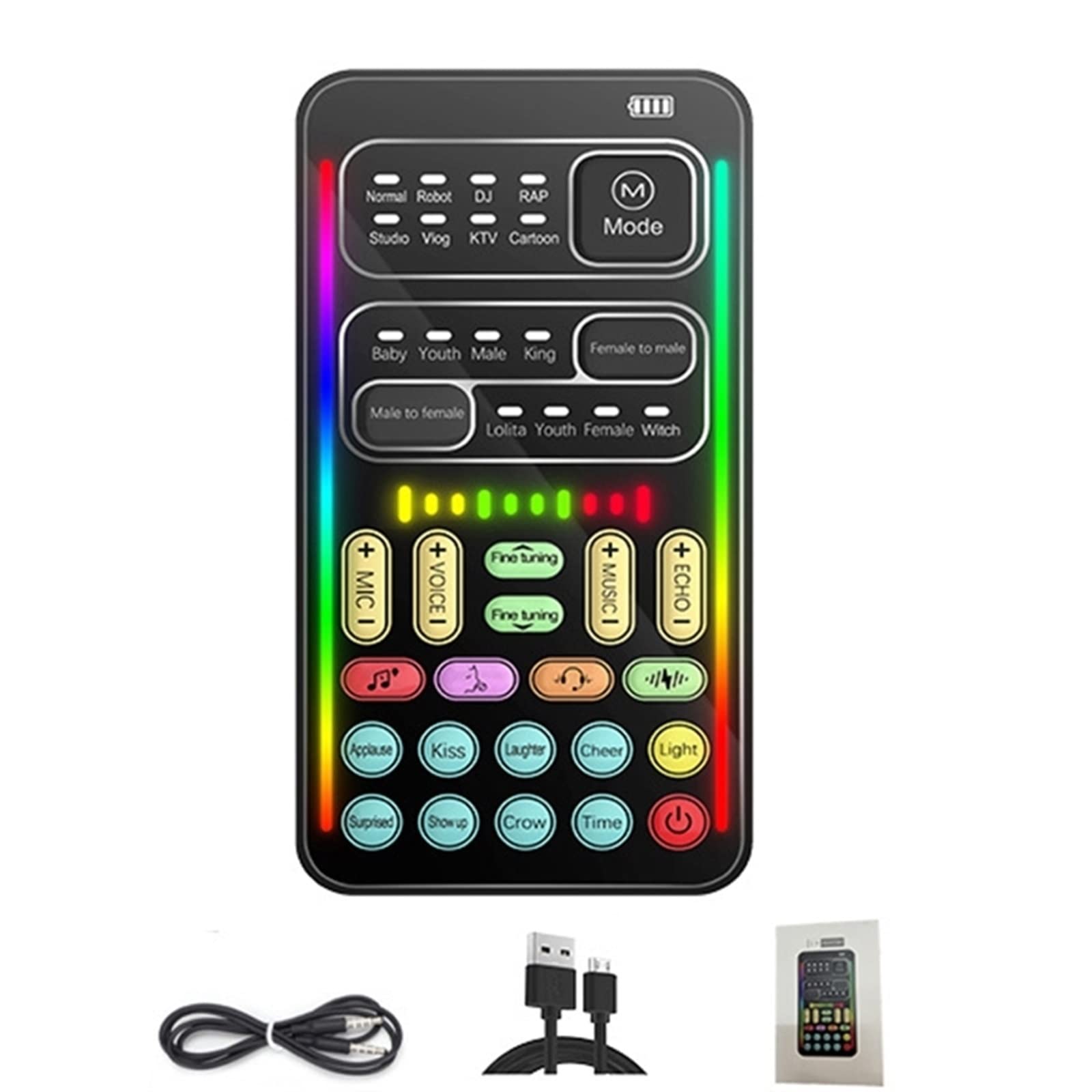 Mixeur Audio Professionnel, Carte Son en Direct, Casque USB Externe, Microphone, Carte Son De Diffusion en Direct pour Téléphone Portable, Ordinateur, Pc,
