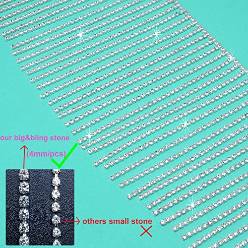 Yhsheen 1 Yard 5.0"-6.2" Irregular Width, Rhinestone Fringe Trim Crystal Fringe Chain Rhinestone Applique For Sewing Crafts Wedding Party Decoration & Bridal Dress With Irregular Width Fashion Shape #TOP2