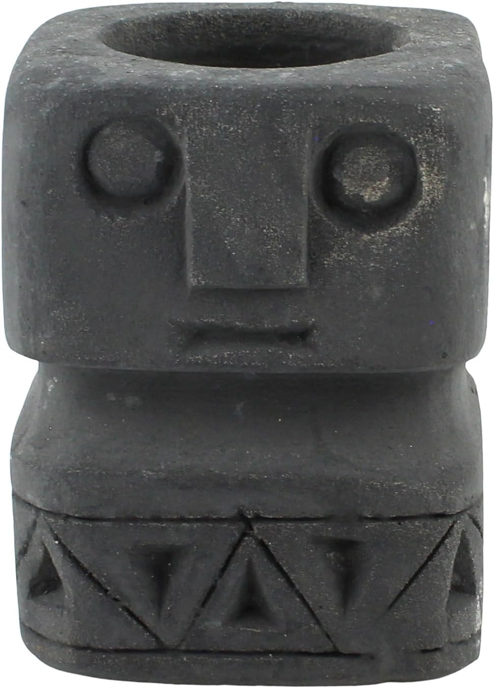 Handmade Black Sumba Sandstone Statue Candle Holder, Small Tribal Boho Decor, Guardian Figurine for Tealights, Shelf or Desk Accent, ECO HANDCRAFT
