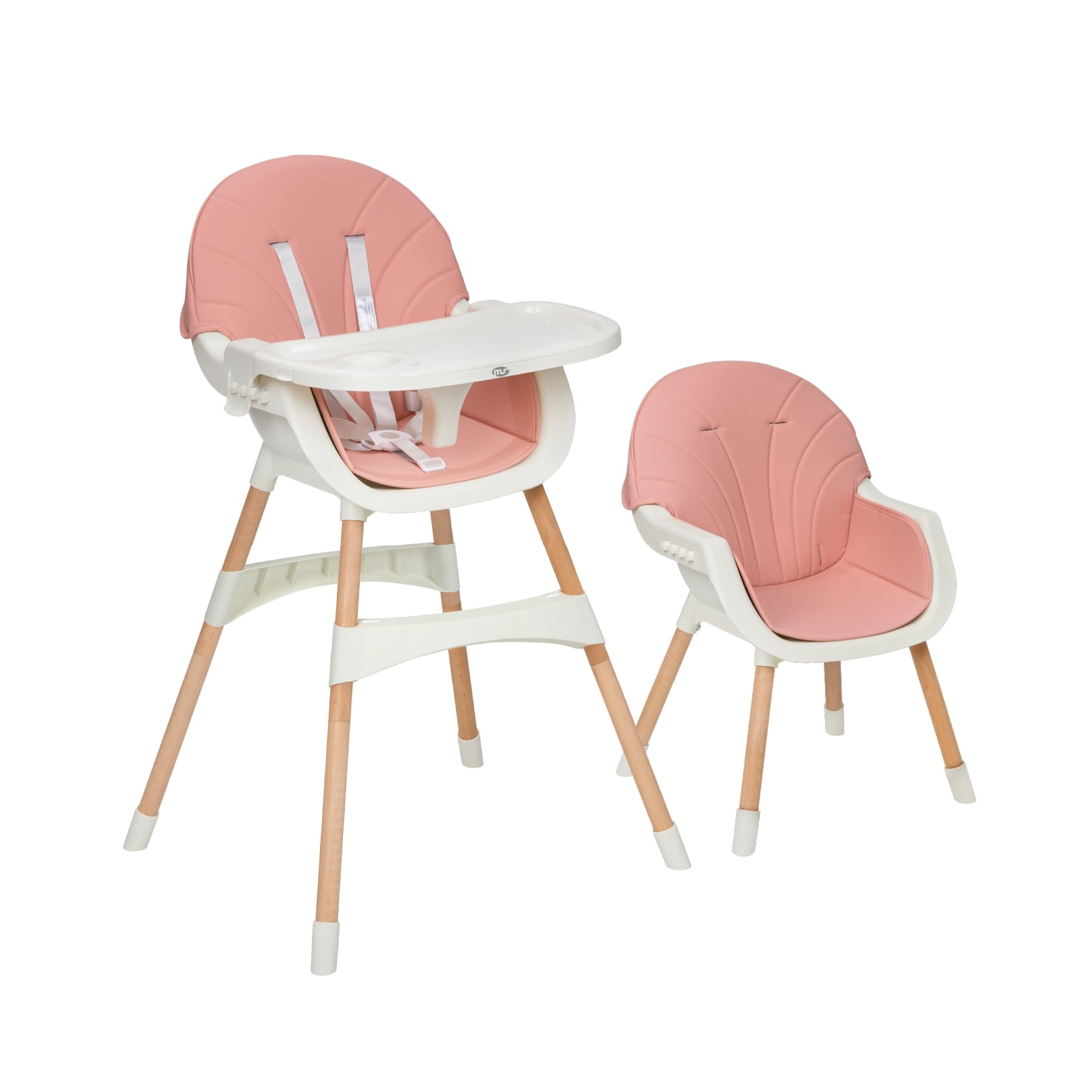 MS BabyWorld – MIKA – Chaise Haute pour Bébé 3 en 1 | Convertible en Rehausseur et Chaise | Siège Rembourré | Pliable et Évolutive