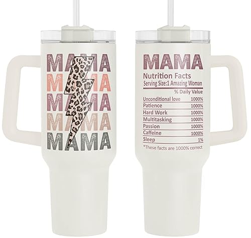 Fancyfams Mama Cup, 40 oz Stainless Steel Travel Tumbler with