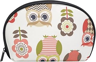Trousse da viaggio con gufi, motivo floreale, per donne e ragazze