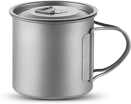 13.5oz Pure Titanium Camping Mug with Lid 400ml