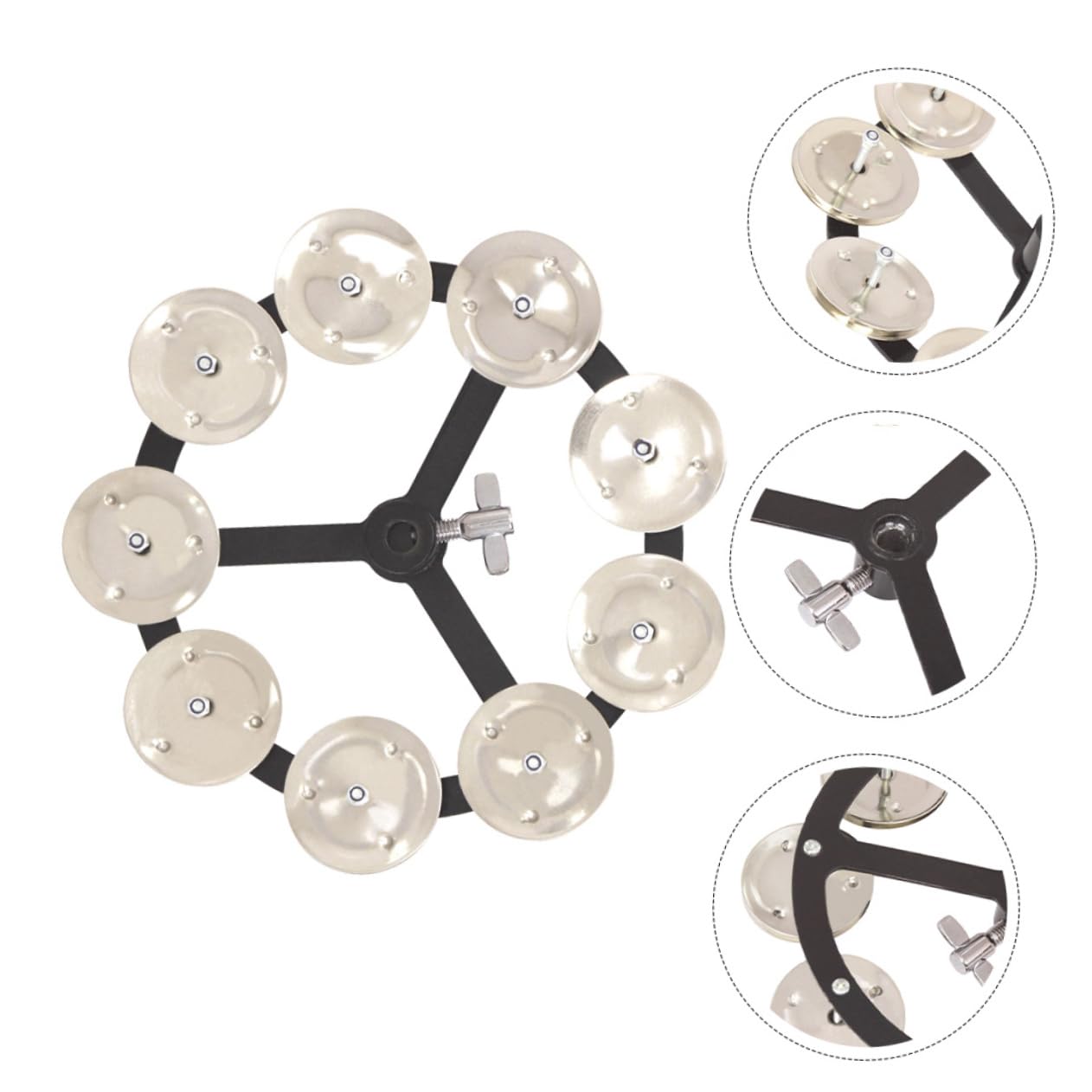Cloche de Charleston en Cuivre Argentée, Accessoire de Batterie | Cloche de Cymbale pour Batterie, Remplace une Cymbale Fissurée, Peut être Actionnée au Pied