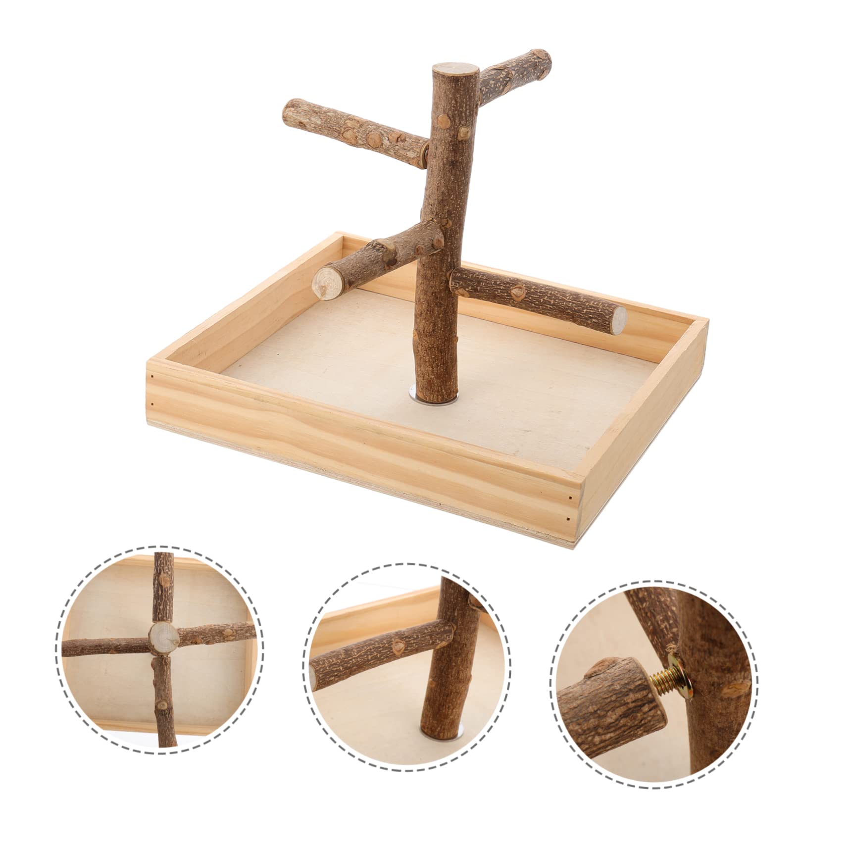 DOITOOL de Pájaros de Madera para Loros Pequeño Superficie Rugosa para Entrenamiento, Soporte de Juego para Mascotas, Accesorio para Jaulas y Ejercicio de Patas