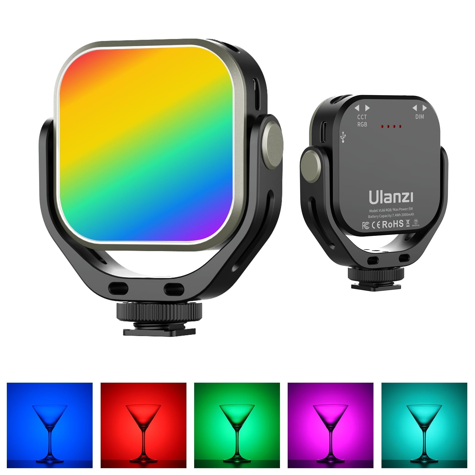 Amazon.com : ULANZI VL66 RGB Adjustable Rechargeable 2500-6500K