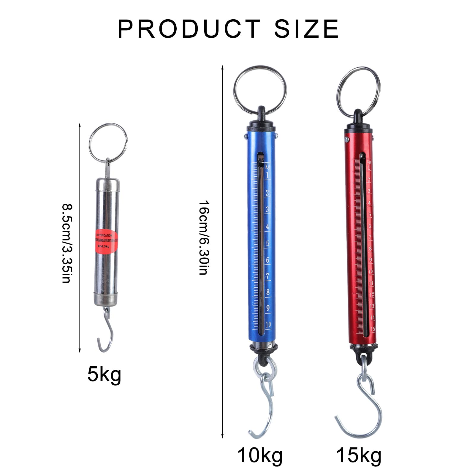 Bilance a molla meccaniche Bilance cilindriche Con ganci sospesi Dinamometro Per pesatura precisa da fino a 5 Kg/10 Kg/15 Kg