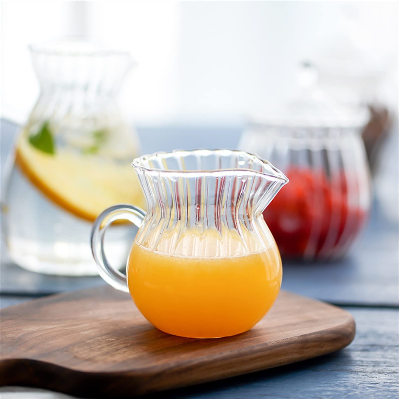Sos łódź pasek szklany dzbanek na mleko odporny na ciepło kubek kawa mleko herbata separator przezroczysty dzbanek do spieniania mleka dzbanek z uchwytem sos łódź (kolor: MILK JUG 120 ml)