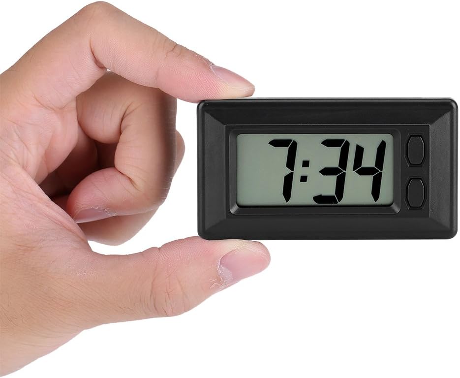 LCD Digital Table Car Dashboard Desk Electronic Clock with Date Time Calendar Display for Home Office Car - 3.0 * 1.7 * 0.7 Inch