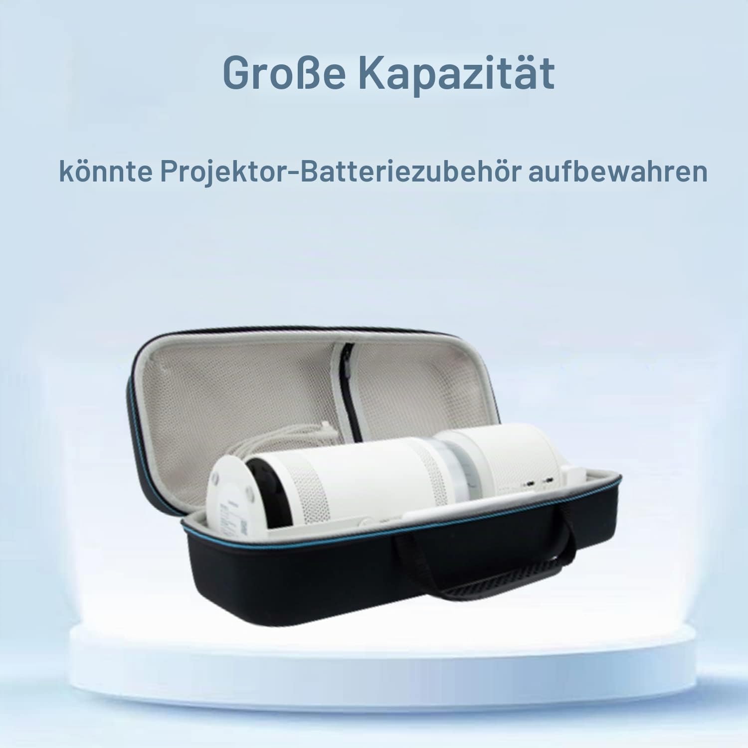Schutzhülle für Samsung The Freestyle Projektor und Akku mit Zubehör, Eva tragbare Schutzbox (Schwarz)