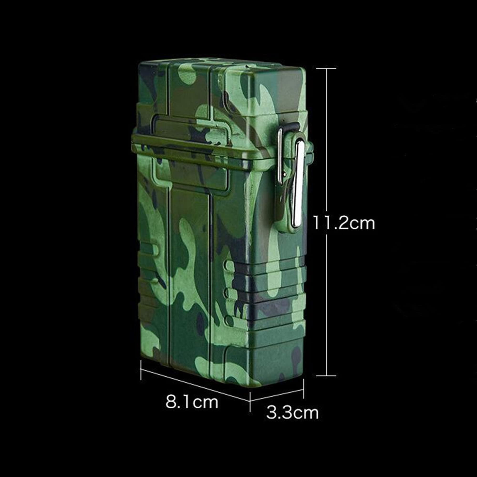 Étui à Cigarettes avec Briquet Boîte à Cigarettes Portable USB Rechargeable sans Flamme Coupe-Vent Résistant à L'humidité Briquet Extérieur