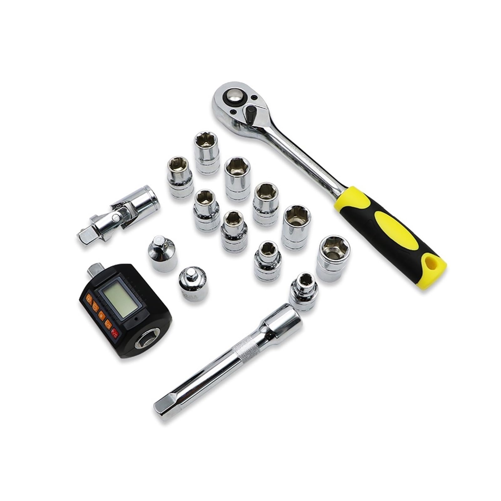 Misuratore di coppia digitale, misuratore di coppia digitale Mini adattatore di coppia 1/2'' con chiave a cricchetto retroilluminata Set di utensili manuali per riparazione auto e bici Tester di coppi