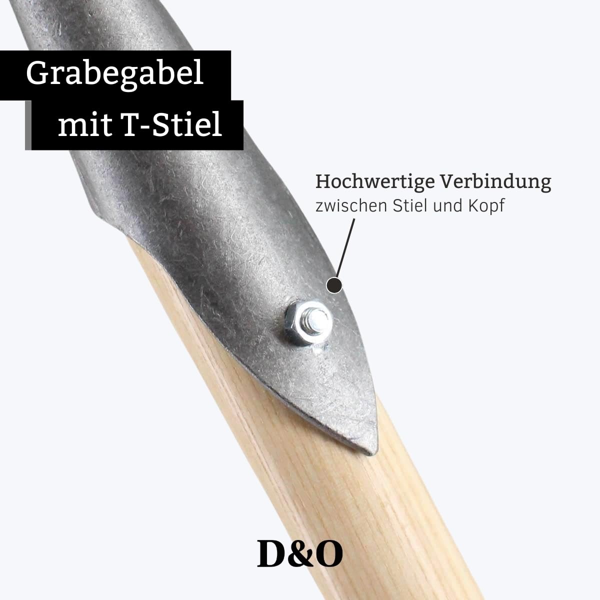 D&O - Grabegabel, Handgabel aus Borstahl mit 40 cm Eschenholz T-Stiel