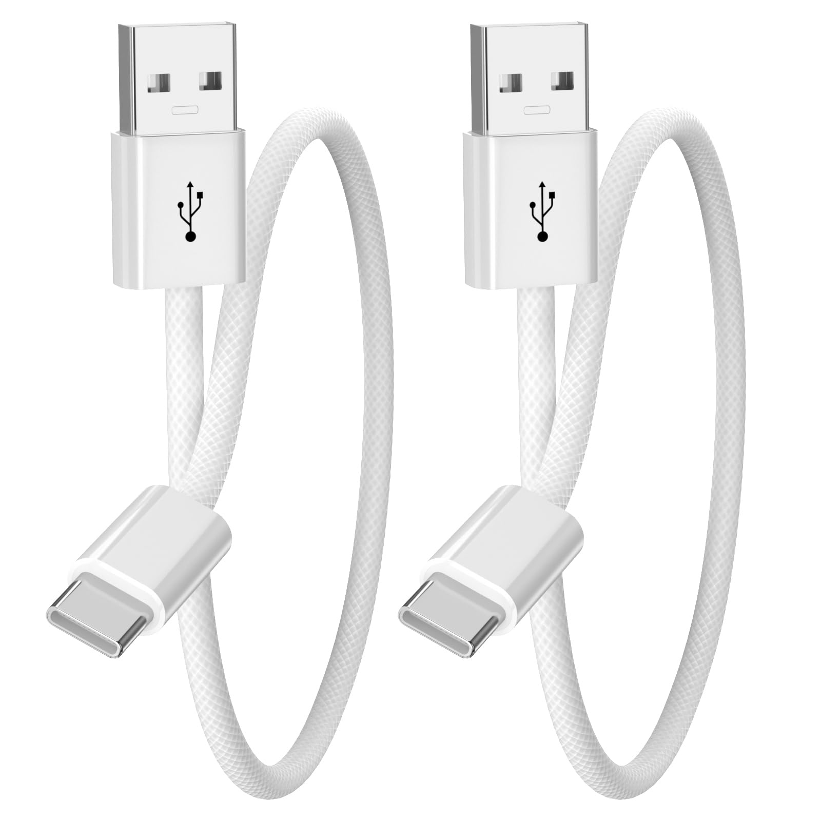 2-Pack Carplay USB C Cable, 1FT Durable Woven Cord for iPhone 17 Pro Max/16e 15/iPad 10th USB A to USB-C Cables Car Play Data Transfer Vehicle Audio