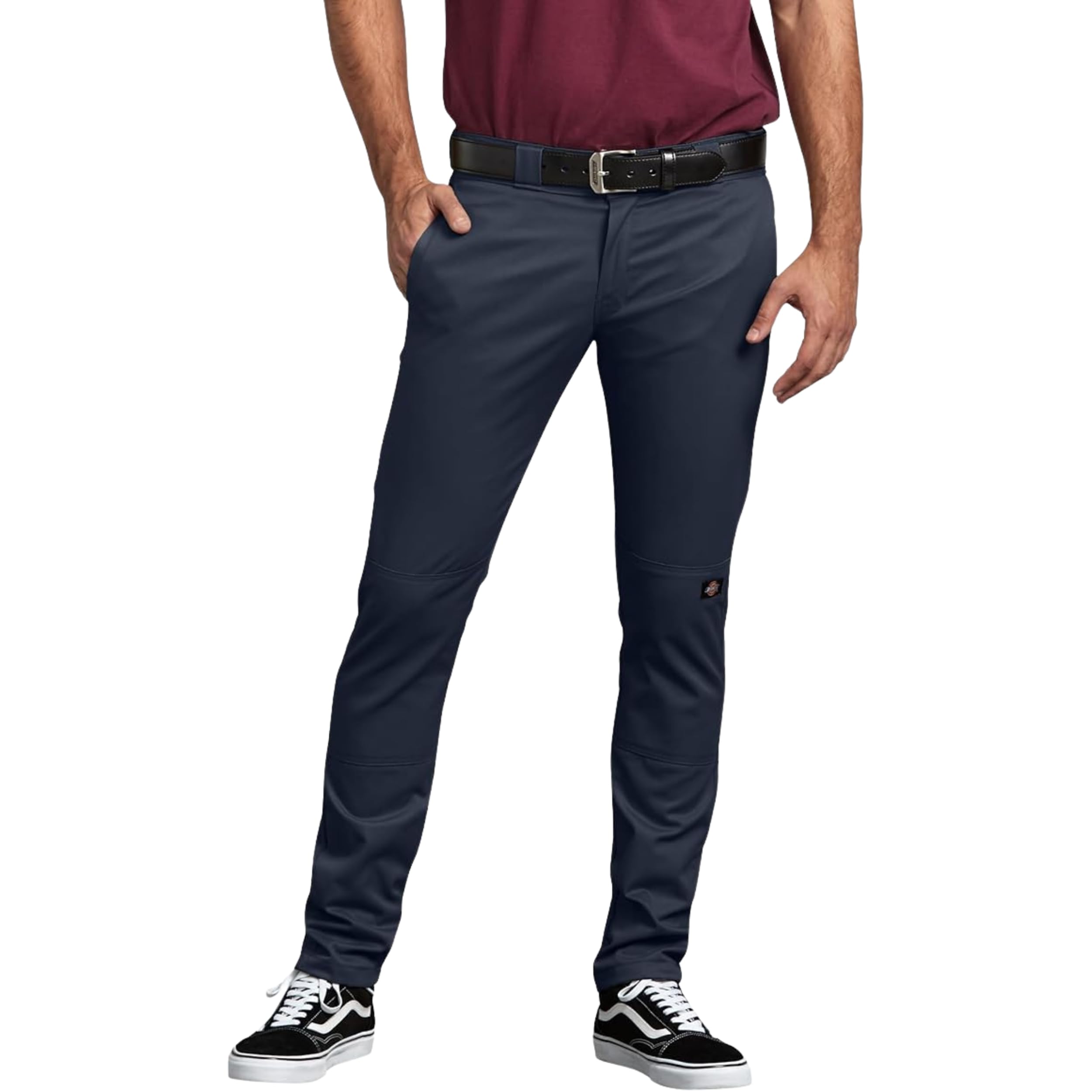 Men's Skinny Straight Double Knee Work Pants