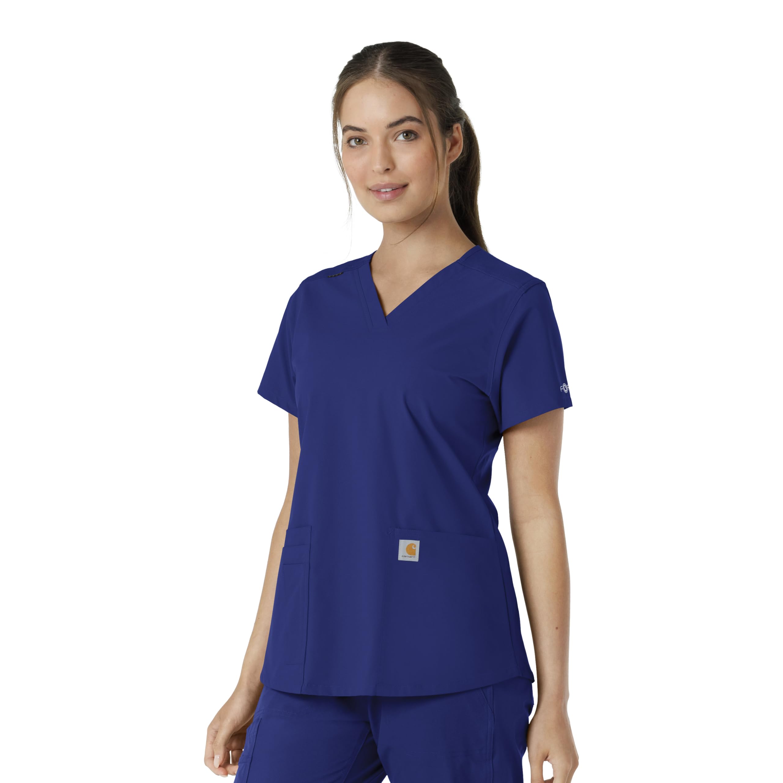 Carhartt Scrubs C12313 damski top Force® Essentials Modern Fit z dekoltem w serek, niebieski (Galaxy Blue), XL