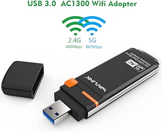 Wavlink AC1300Mbps USB Wifi Adapter Dual band Wireless Dongle- 5Ghz up to 867Mbps/ 2.4GHz 400Mbps Long Range Network Adapter for Desktop Laptop, Support Windows XP/ 7/8 / 8.1/10