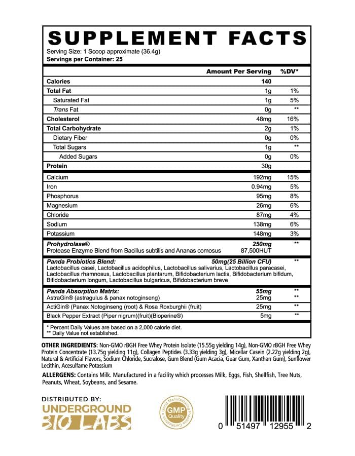 Image of Underground Bio Labs Panda Fuel Protein, 2.5 lb, Cookies & Cream