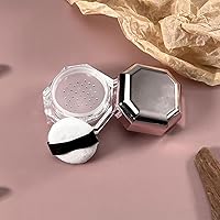 Vista 2 de AKOAK 1 paquete de capacidad de 0.28 oz de plástico suelto contenedor de polvo a prueba de fugas, reutilizable, caja de polvo octogonal, maquillaje