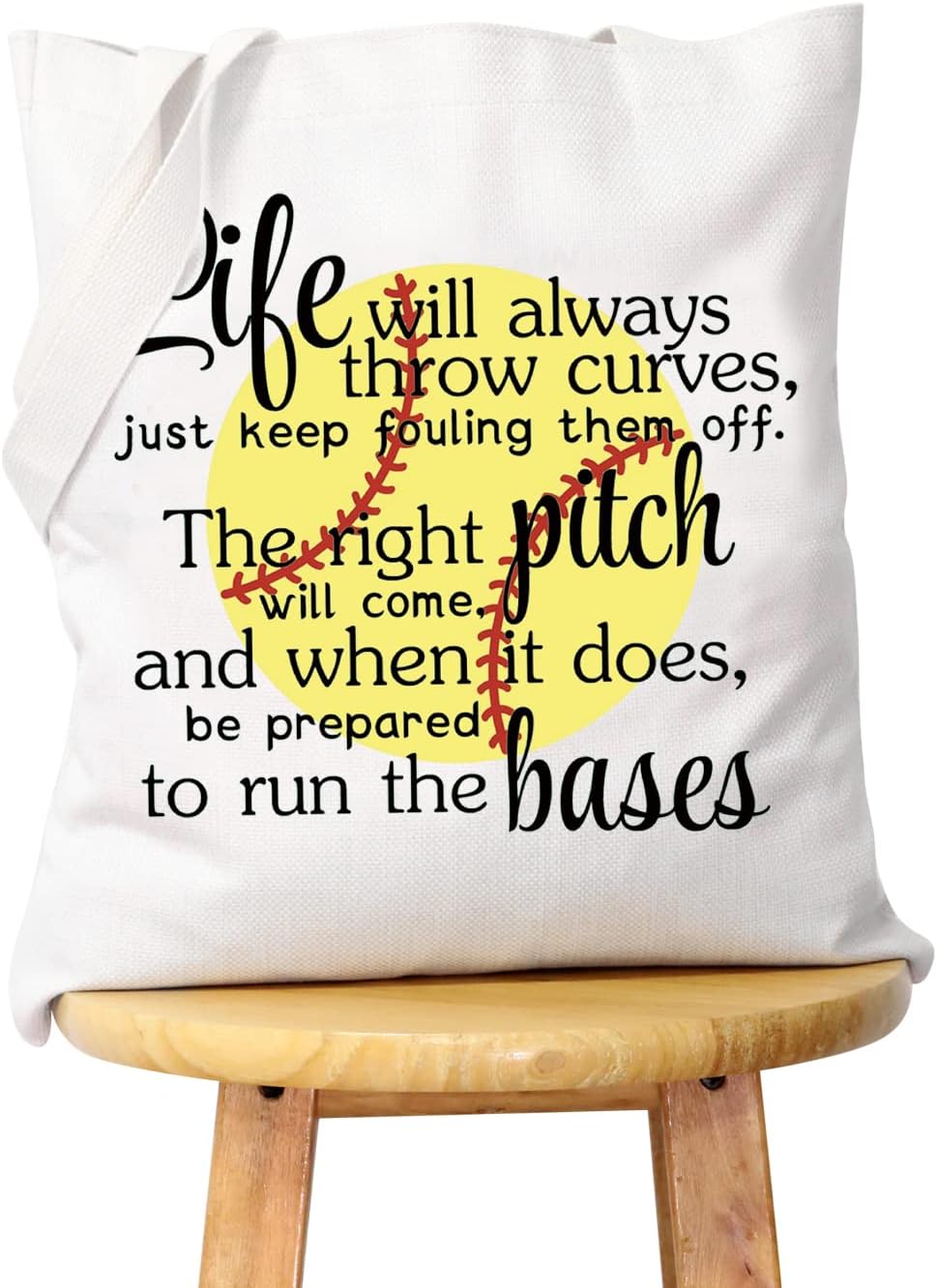 WCGXKO Softball Gift: Inspirational Player Theme Makeup Bag (Throw Curves tote)