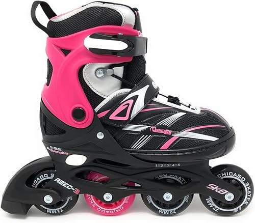Miniatura 2 de Chicago Inline Skates for Kids – Durable Top Performance Roller Blades with Secure Fit, Breathable Mesh Boot & Power Strap – 70mm Urethane Wheels