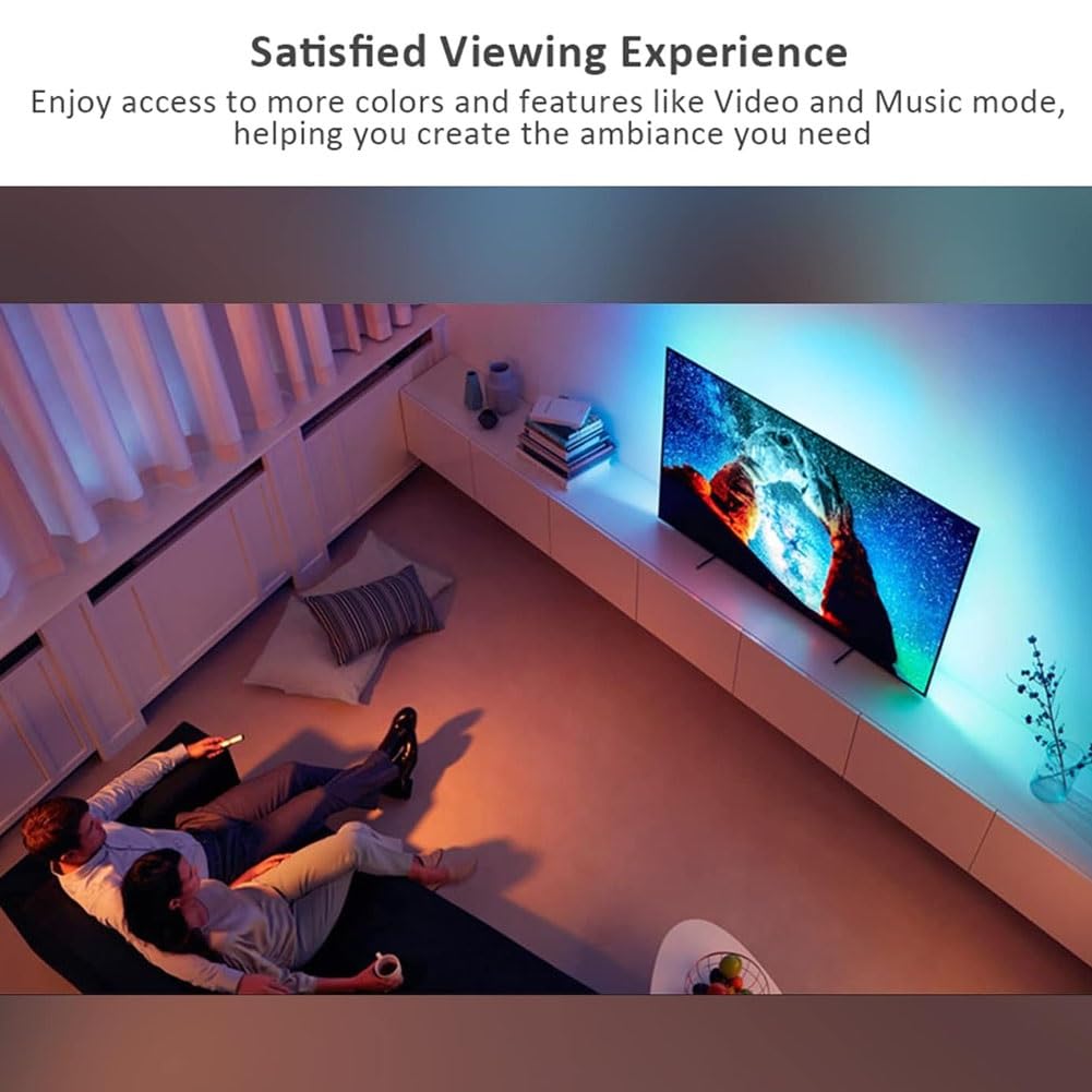 Tira de luz LED for TV con puerto HDMI, luz de juego rgbled, tira de luz de fondo LED for monitor de control de aplicaciones, tira de luz LED inteligente for la misma pantalla de hasta 90 pulgadas