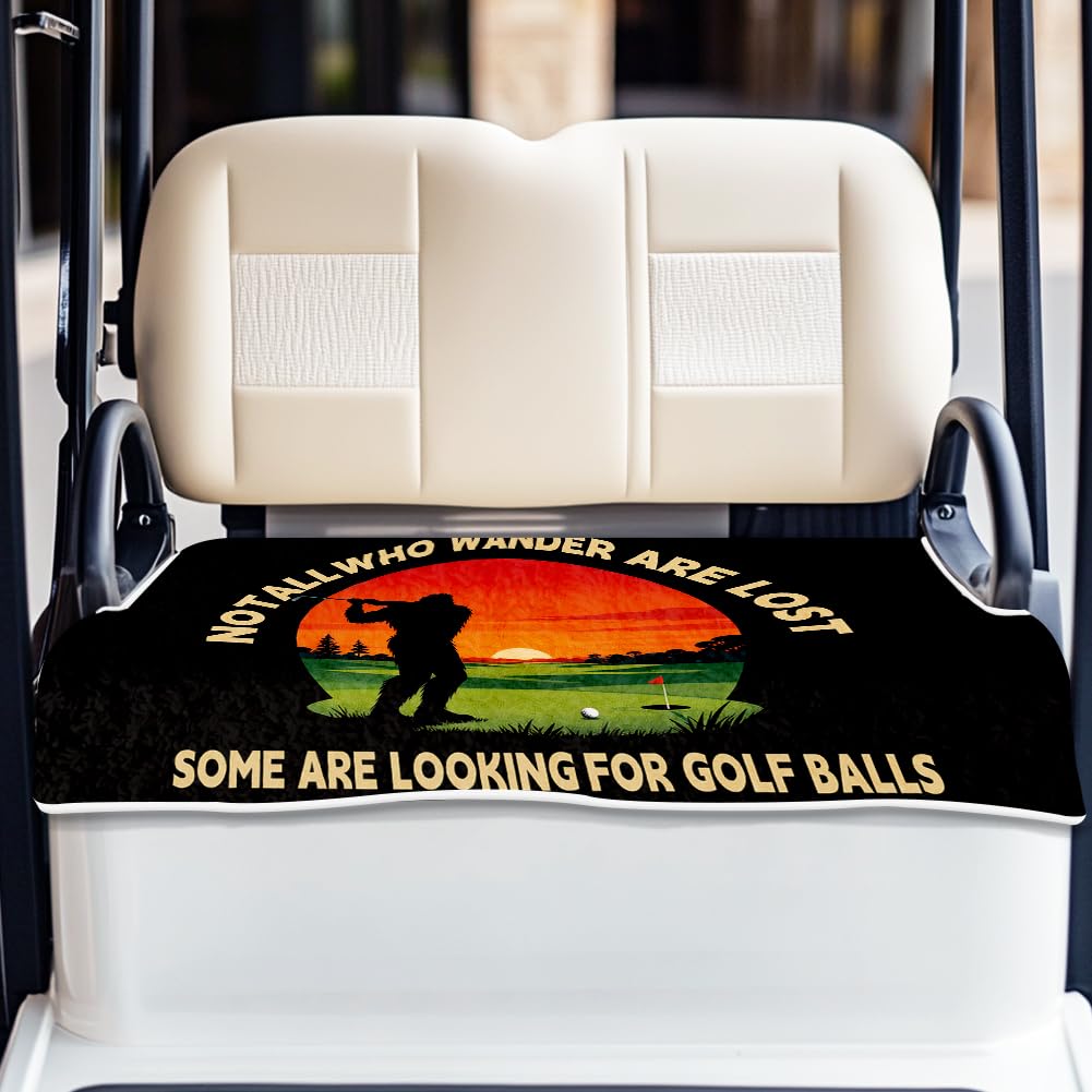 ORIGACH Universal Golf Cart Seat Covers for Most 2-Seat Carts Wild Men Playing Golf Pattens Golf Cart Seat Towel Blanket to Keep Seat Cool and Comfortable, 100% Microfiber, 30.9×51Inch