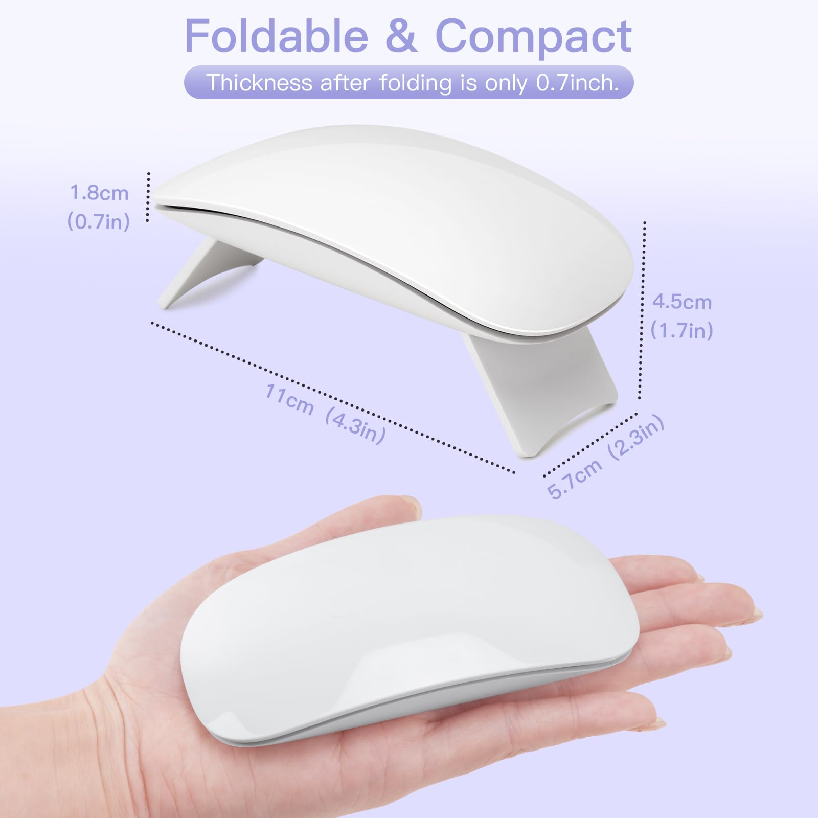 Madenia Mini lampada UV LED Unghie, 6W USB Portatile Lampada Unghie, Mini Lampada UV con 60s Timer, Fornetto Unghie Semipermanente per Smalto Gel, Shellact per Principianti (Bianco)