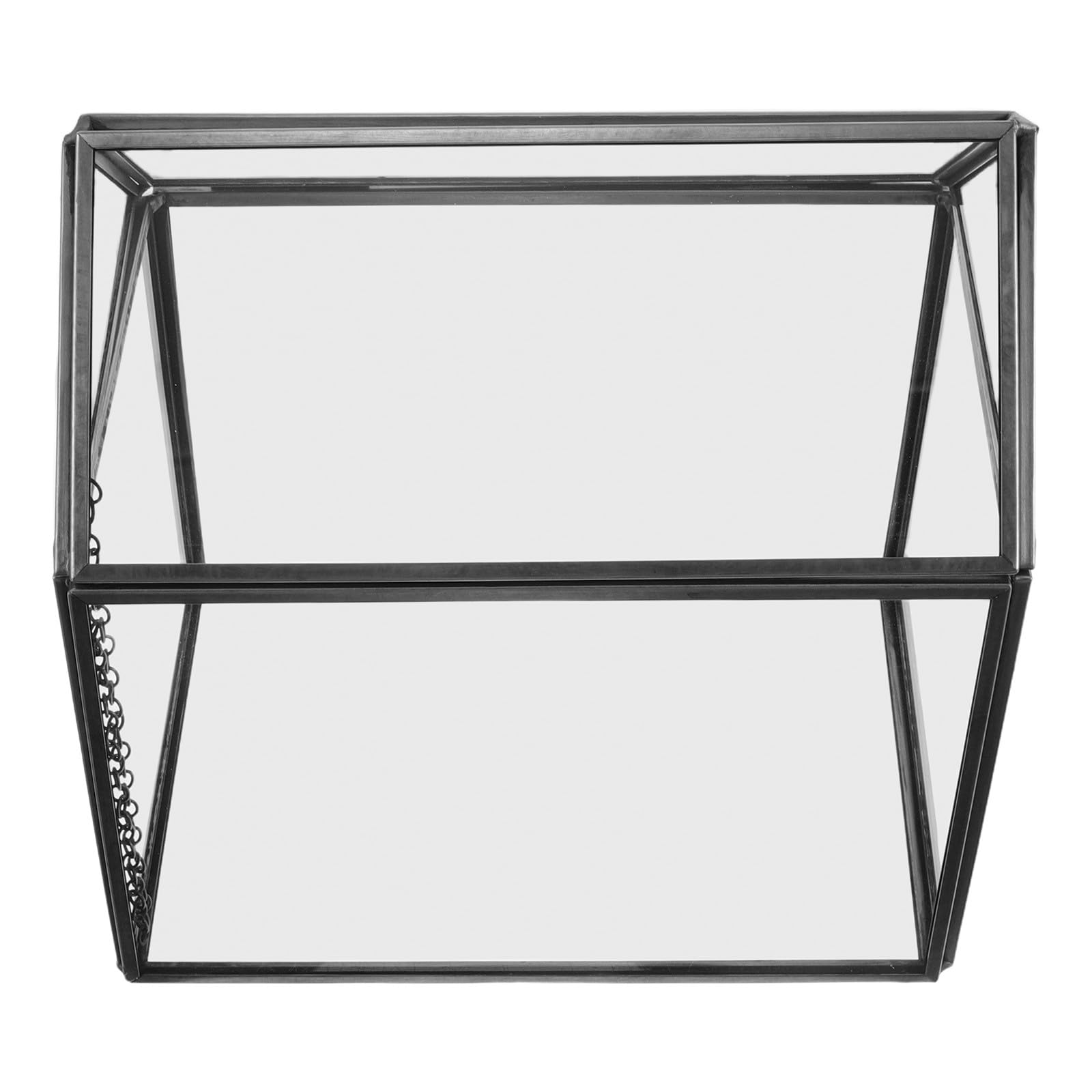 ifundom Terrarium en Verre Noir de Maison – Jardinière Géométrique pour Plantes Succulentes et Aériennes – Micro-Paysage Décoratif de Table – Pot Décoratif Intérieur Design Créatif