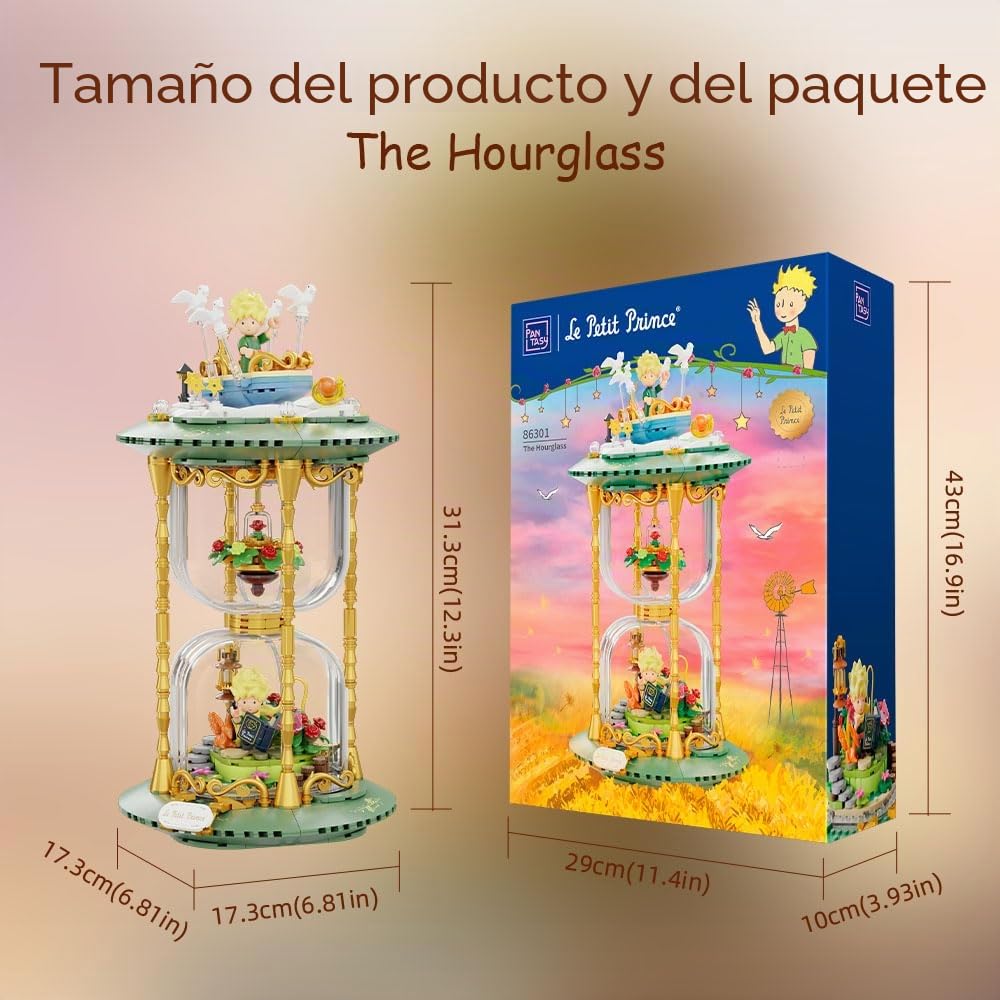 PANTASY El Set de Bloques de Construcción del Reloj de Arena del Pequeño Príncipe, Kit Creativo de Construcción para Adultos y Adolescentes, Modelo Decorativo para el Hogar y la Oficina