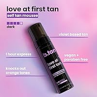 Vista 3 de b.tan Violet Base Self Tanner Mousse Love At First Tan - Mejor espuma bronceadora sin sol exprés de 1 hora, cancela los tonos naranjas, brillo