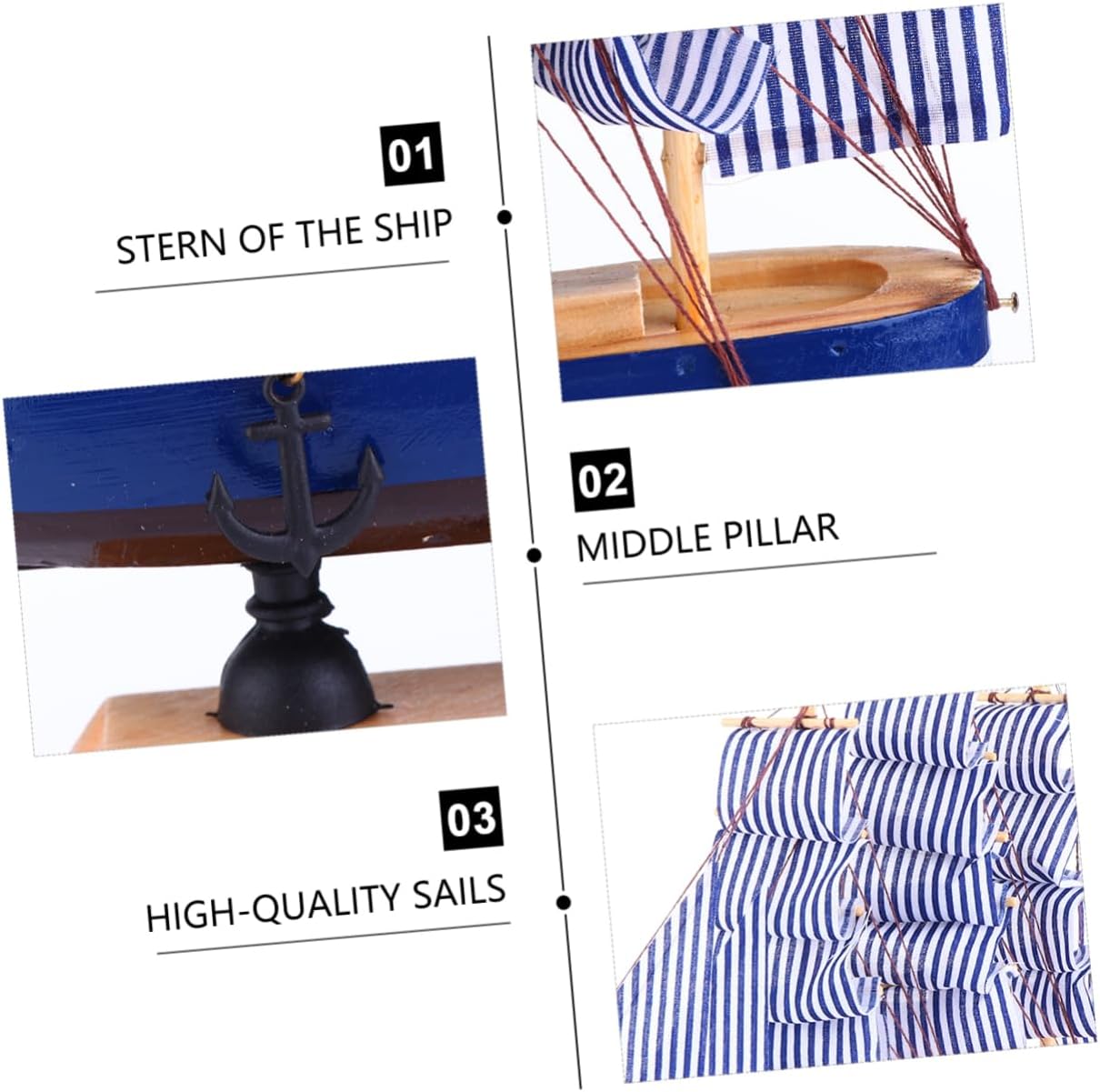 HOMSFOU 1pc Unique Boat Toys Wooden Model Sailing Ship Boat for Home Office Decor