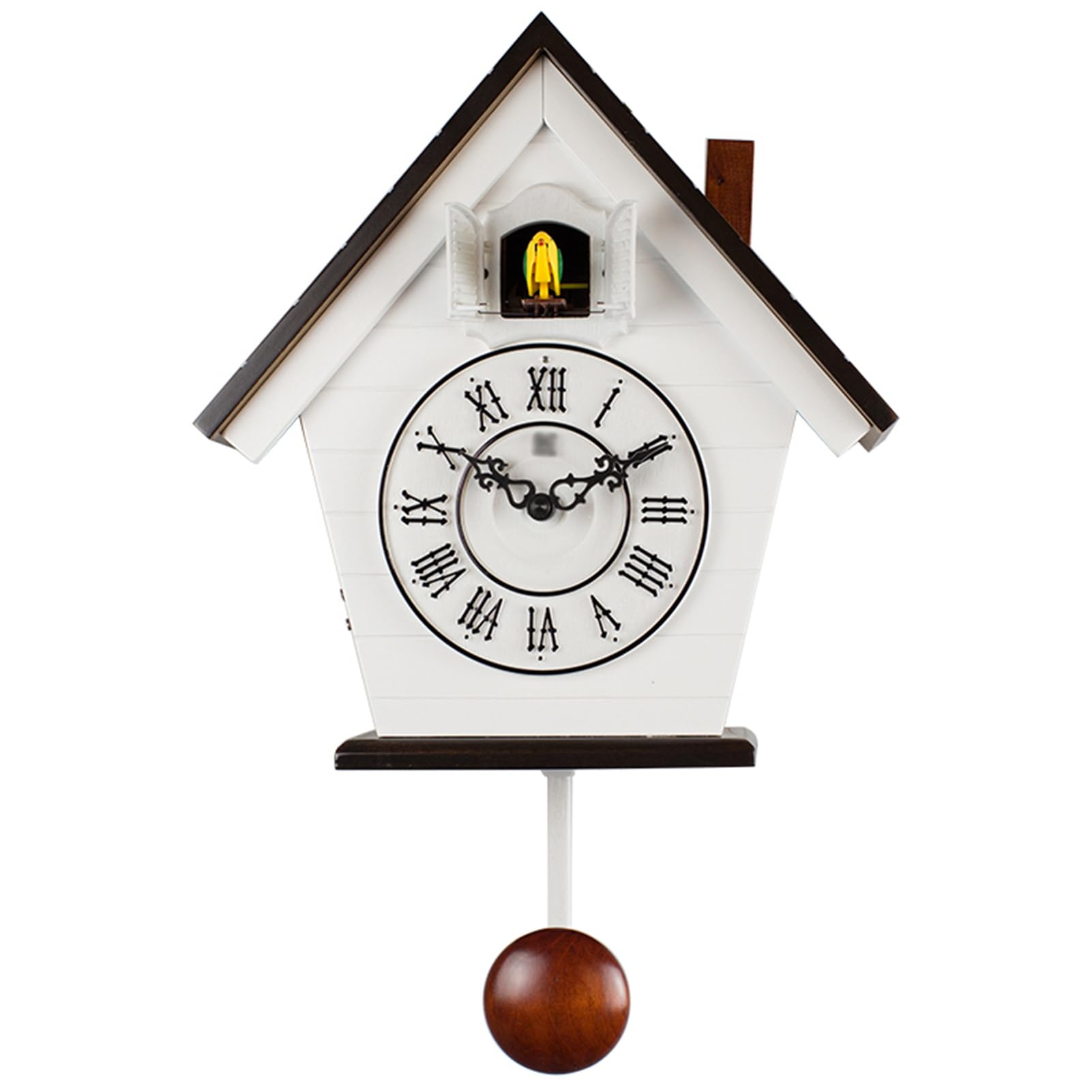 MYUYEE Cuckoo Clock with Cuckoo Bird, for Living Room, Home ation Pendulum Clock,D (H)