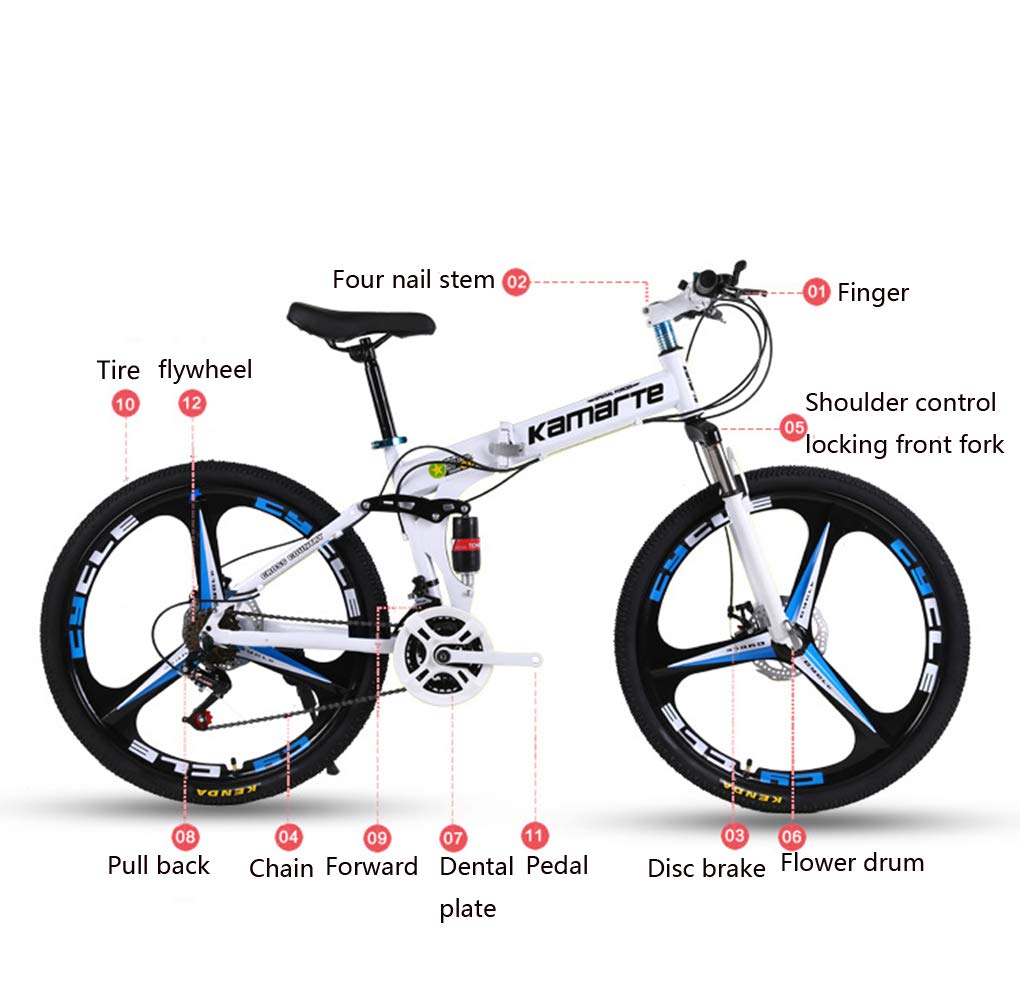 LYzpf MTB Mountainbike Faltbares Fahrrad 26 Zoll 21 Geschwindigkeiten  Legierung Strkerer Scheibenbremse Stadler Bike Fr Erwachsene Mann Frau  Student,A,26inch-27S : Amazon.de: Sport & Freizeit