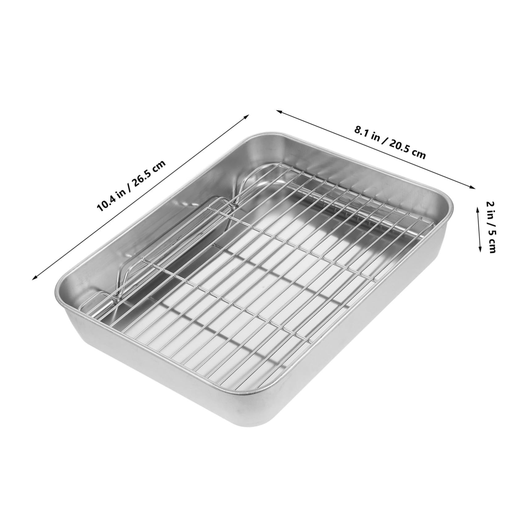 Teglia Rettangolare in Acciaio Inox con Griglia da Arrosto