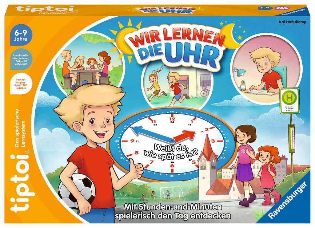 Ravensburger tiptoi Spiel 00126 - Wir lernen die Uhr - Interactive Educational Game from 6 Years, with Digital and Analogue Clock to Set Yourself