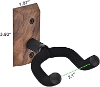 Vista 7 de MOREYES Guitar Wall Mount 4 Pack, Guitar Wall Hangers with Rotatable Soft Guitar Hook for All Size Guitars, Hardwood U-Shaped Guitar Holder for