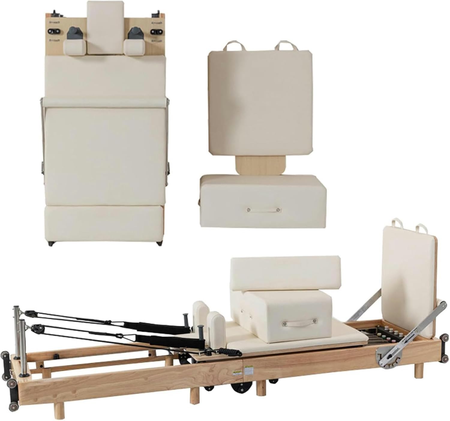 Wzglod Wall Mounted Pilates Reformer Machine,Pilates Springboard, Exercise Equipment, Yoga Fitness Trainer Suitable for Home & Gym Yoga Training