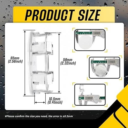 Miniatura 3 de 4 tapas centrales de rueda para Ford Mustang 2001-2014Focus 2002-2004F-150 2010-20142015 200 S Sedan llantas exteriores de 2.559 in (2.56 pulgadas)