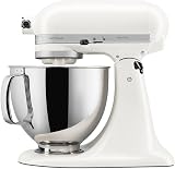 KitchenAid Robot Pâtissier - Artisan - Robot cuisine multifonctions à tête inclinable - Batteur avec 3 accessoires et Bol inox de 4,8 L - Blanc porcelaine - 5